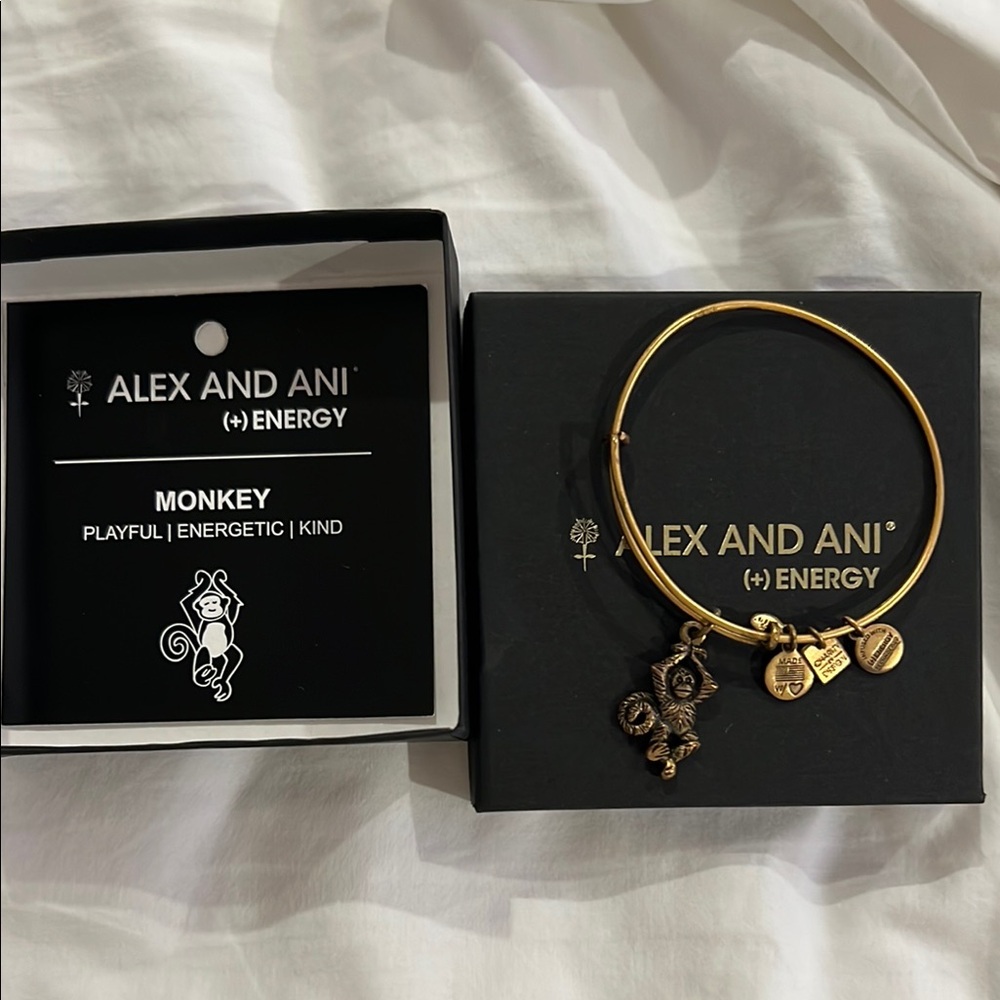 Alex and Ani Gold Monkey Charm Bracelet